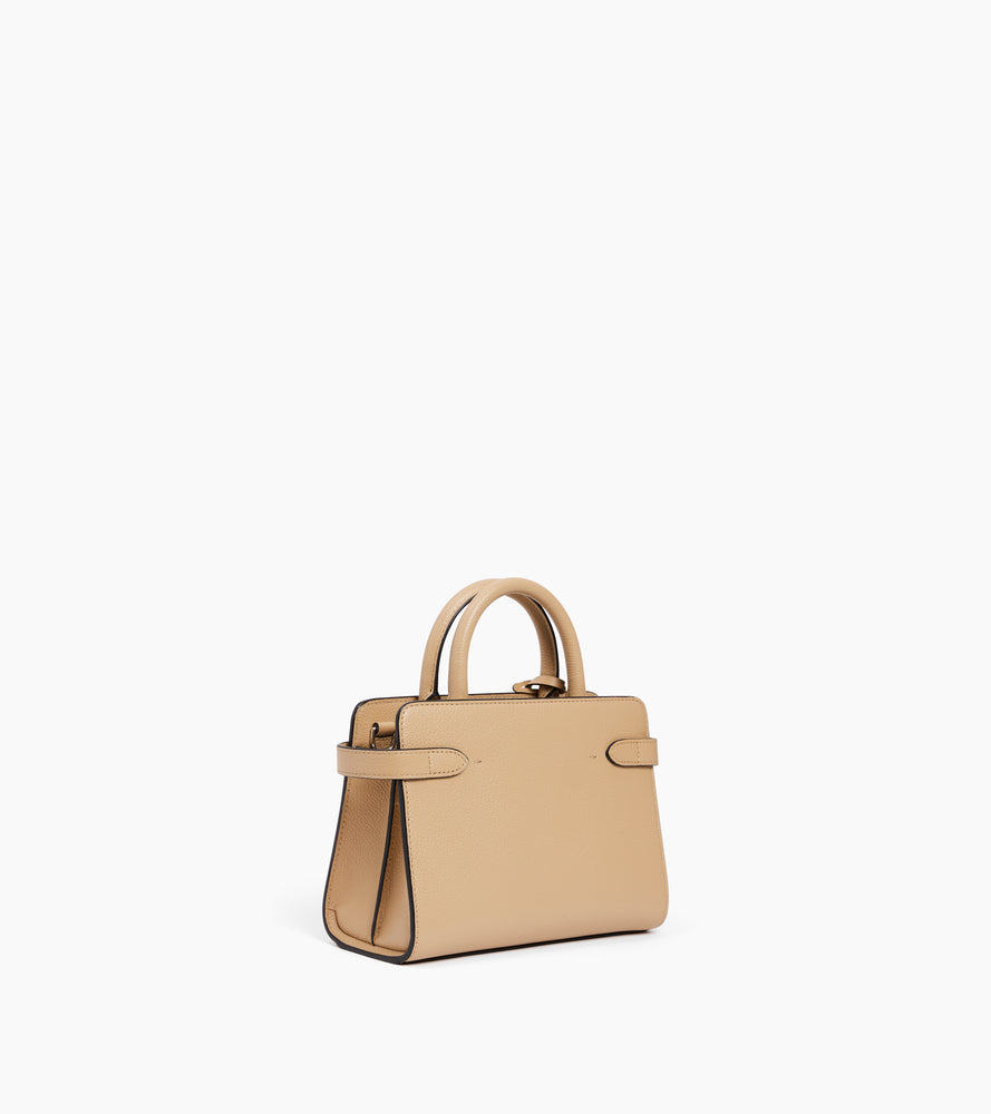 Petit sac à main Emilie en cuir grainé - Beige Désert