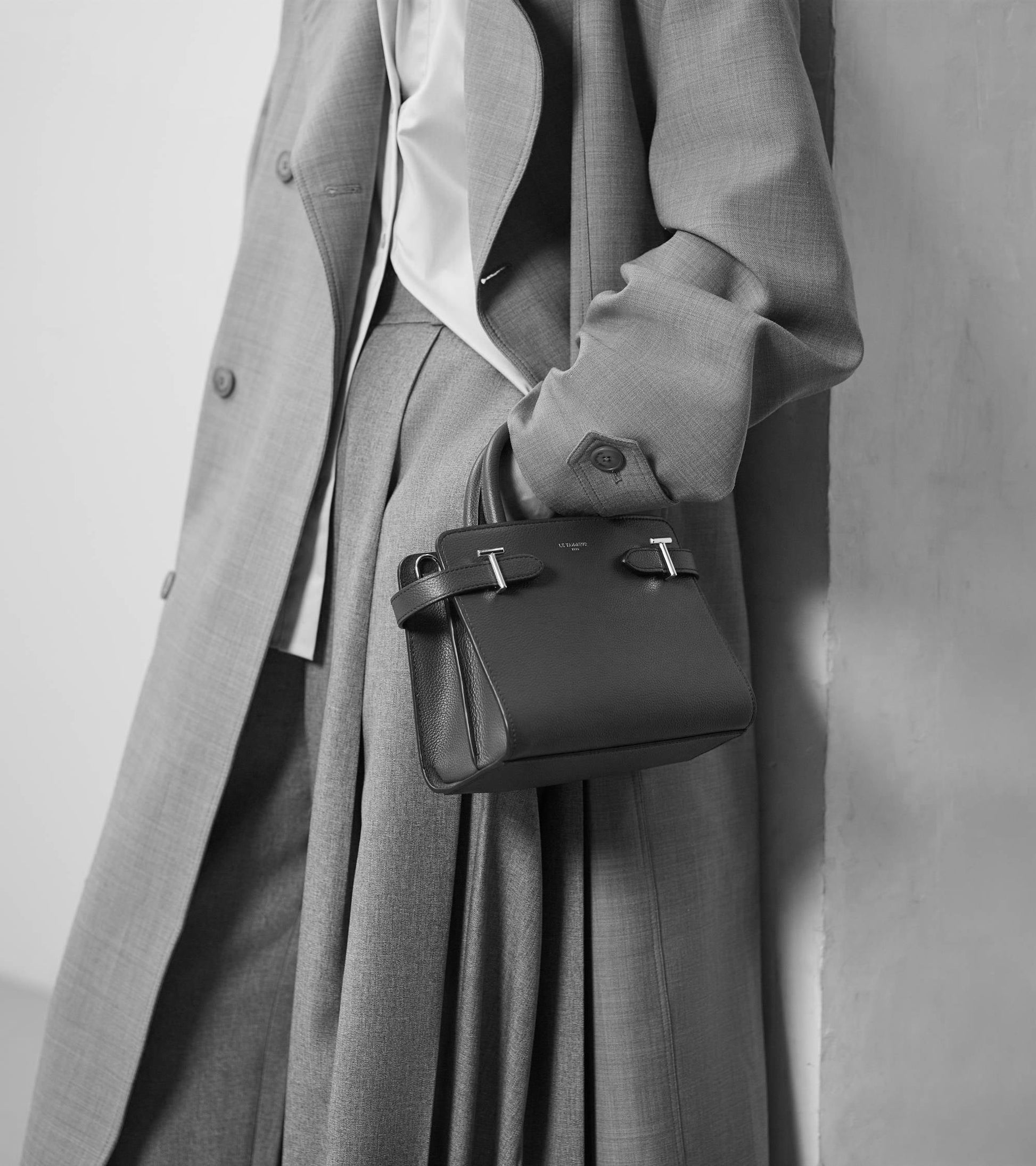 Petit sac à main Emilie en cuir grainé - Orange Terre Brûlée