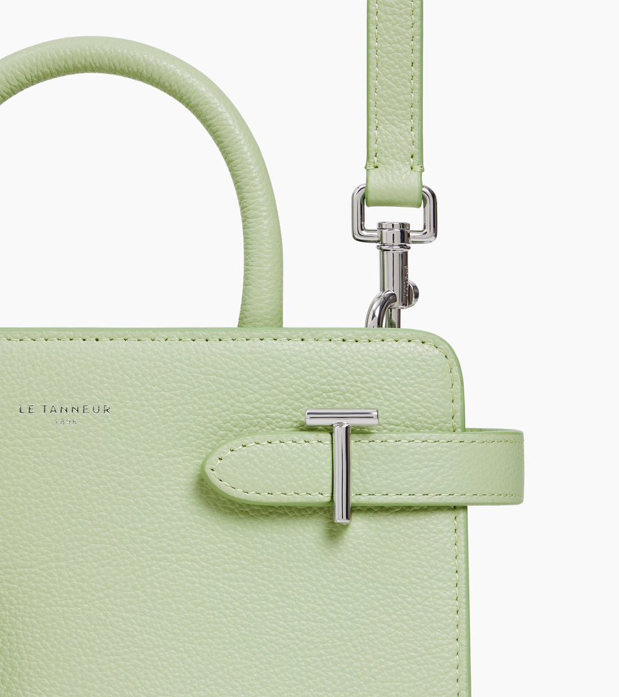 Petit sac à main Emilie en cuir grainé - Vert Aloe