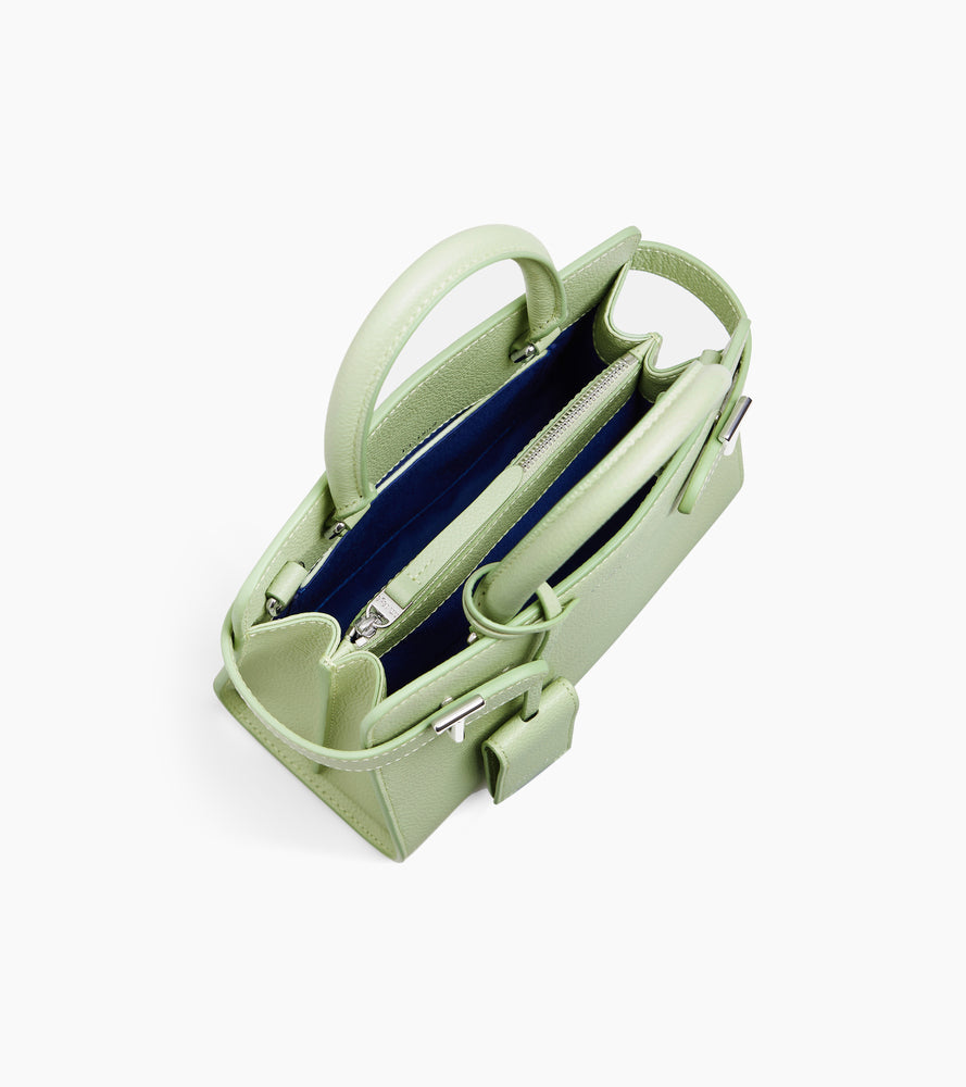 Petit sac à main Emilie en cuir grainé - Vert Aloe