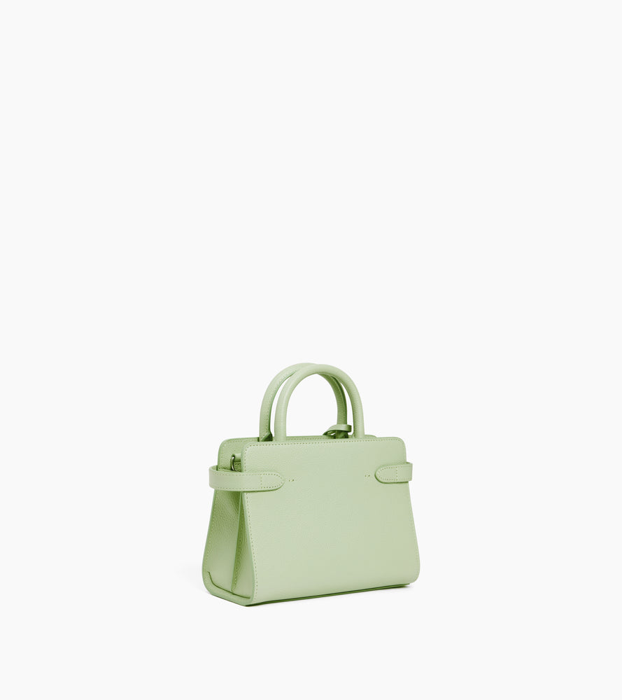 Petit sac à main Emilie en cuir grainé - Vert Aloe