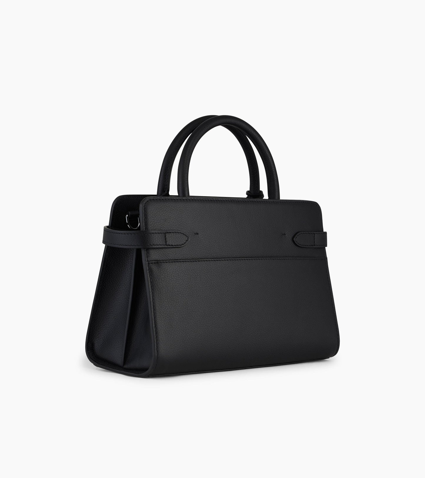 Sac à main moyen modèle Emilie en cuir grainé - Noir