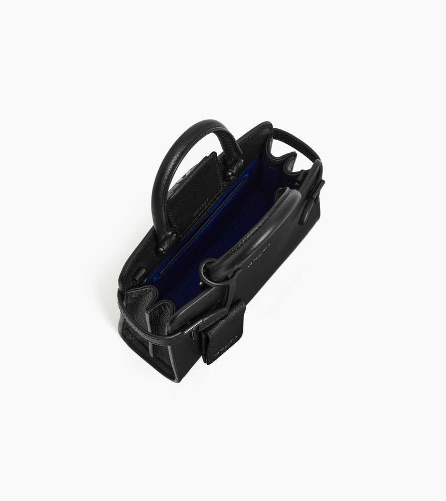 Mini sac à main Emilie en cuir grainé - Noir