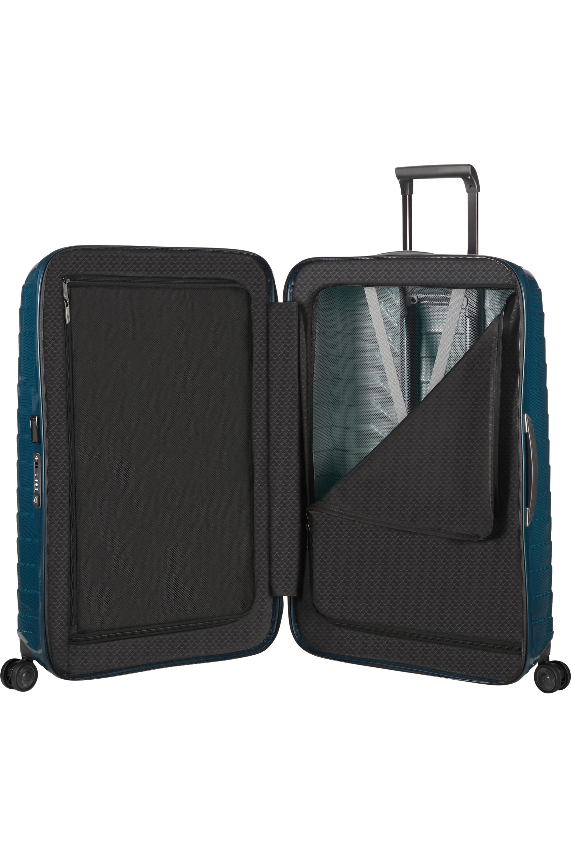 Proxis Valise à 4 roues 75cm - Bleu pétrole
